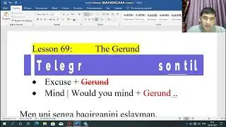 69 dars - Mind + Gerund. Would You mind + Gerund?