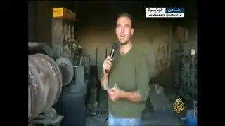 Weapons workshop of the Free Syrian army. Manufacture of mortars and mortar mines