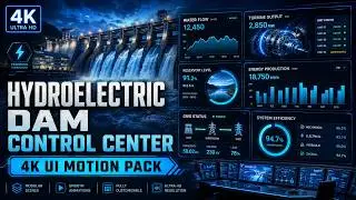 Hydroelectric Dam Control Center 4K UI Motion Pack