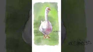 Goose Digital Watercolour painting