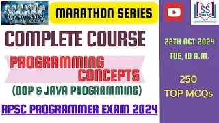 PROGRAMMING CONCEPTS MARATHON SERIES | TOP 250 MCQ | RPSC PROGRAMMER EXAM 2024 | RPSC PROGRAMMER