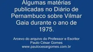 Reportagens sobre Vilmar Gaia publicadas no Diário de Pernambuco