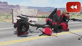 Reverse Cars vs Chain – BeamNG Drive#28