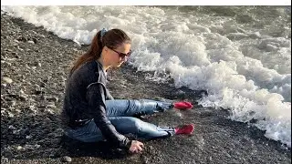 swim in the sea in jeans #wetlook #swimclothes