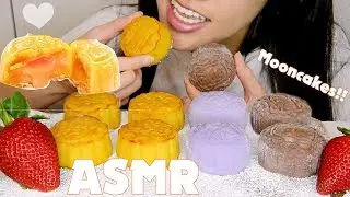 ASMR MOONCAKES [Chocolate Lava, Taro, Egg & Lava Custard] - EATING SOUNDS [NO TALKING]