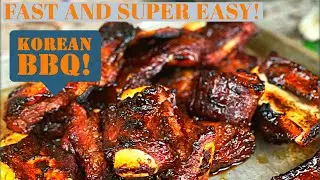 Korean BBQ Short Ribs on the Big Green Egg! KALBI 갈비구이 EASY Grilled not smoked ribs how to