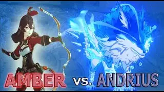 (UPDATED) Amber vs Teyvat - Andrius(Wolf) and Childe, No damage taken Amber Solo!!