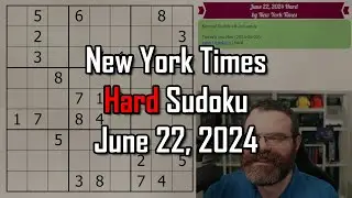 NYT Hard Sudoku Walkthrough | June 22, 2024