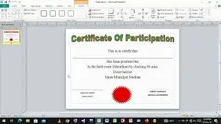 DESIGNING A SIMPLE CERTIFICATE IN PUBLISHER