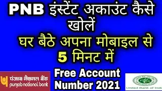 pnb  account online  /pnb online account opening/ pnb instant account opening 2021