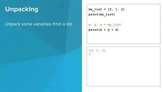 Intro Python- Packing and Unpacking