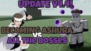 ninja tycoon becoming Ashura vs all the bosses update v4.4! #roblox 🍃