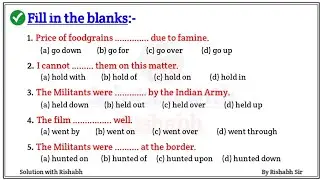 Fill in the blanks with correct form of verbs | Choose the correct form of verbs| Fill in the blanks