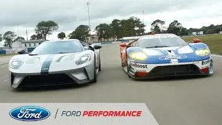 The Ford GT Race Car Meets the Road Car | Ford GT | Ford Performance