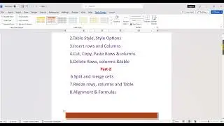 How to create Table in Ms-word | Table Style-Style Options | Insert, delete rows & Columns