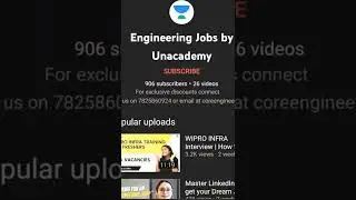 Subscribe @Engineering Jobs by Unacademy | First 5000 Subscribers chance to WIN5000 Amazon Vouchers
