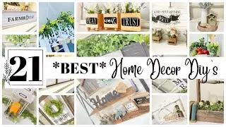 BEST 21 HOME DECOR DIY’S OF 2021 | DOLLAR TREE HOME DECOR DIYS | DOLLAR TREE DIYS | FARMHOUSE DIY'S