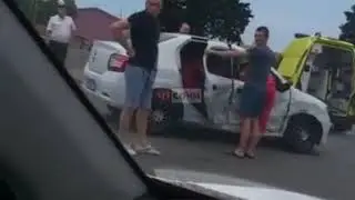 Водитель авто протаранил такси