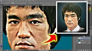DIGITAL ART OIL PAINTING TUTORIAL | BRCUCE LEE PAINT (PEEDPAINT)