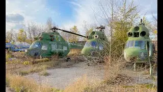 An abandoned airfield and a parking lot for decommissioned aircraft and helicopters were discovered.