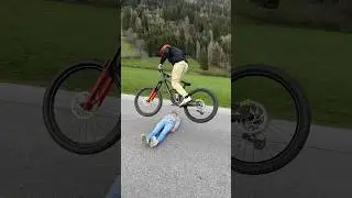 That was CLOSE!😳 Would you trust me?! #shorts #mtb