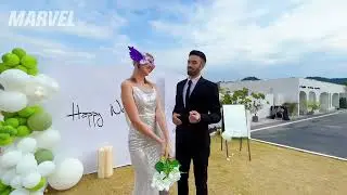 Wedding party with 360 photo booth