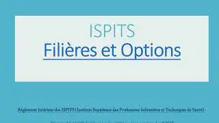 Filières et Options des ISPITS.