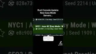 Rust Console Update New Easy Mode Servers…