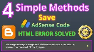 Fix HTML Blogger Error| Save AdSense Code| Widget Setting in Blogger| HTML Error Solved| Urdu/Eng CC