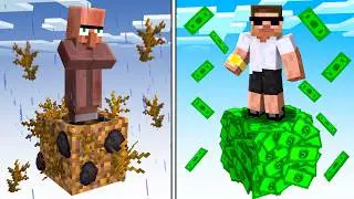 Poor vs Rich One Block Battle in Minecraft..
