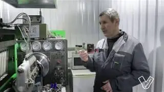 Тест на стенде топливного насоса двигателя В-4 с танка Т-50