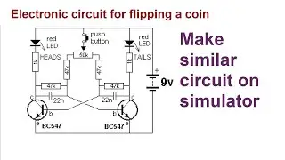 Simple Coin Flip HEADS and TAILS using electronic circuit || Astable Multivibrator
