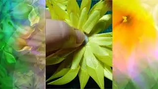 Изготовление астры из атласных лент