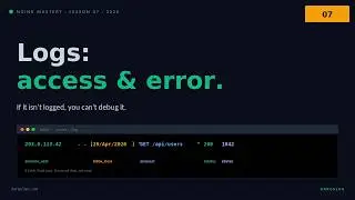 Nginx Mastery #07 — Logs: access & error | If it isn't logged, you can't debug it