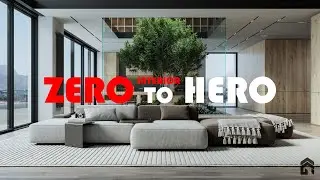Sketchup Vray Interior Lighting materials Render Setup & Post Production Tutorial