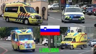 🇸🇮 Police and ambulances with lights and sirens in Ljubljana, Slovenia! #1622