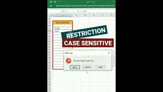 case Sensitive data entry in excel | #excelshortcuts #exceltipd