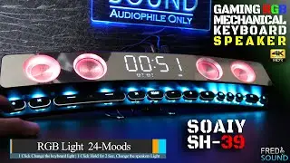 Gaming RGB Speaker Mechanical key SOAIY SH39 Wireless Bluetooth Sound Bar Curved Screen 4K (FNS)