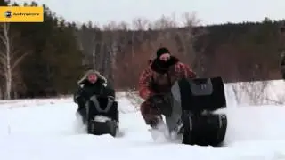 Тест драйв мотособак Baltmotors в глубоких снегах