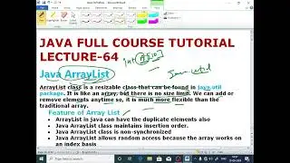 JAVA LECTURE -64 |Java ArrayList| Create ArrayList|Insert Elements And Display (