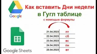 Days of the Week in Google Sheets