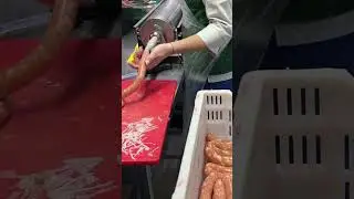 we replaced the manual sausage filler with an electric one, in a butcher shop 