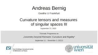 Andreas Bernig - Curvature tensors and measures of singular spaces III
