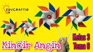 Cara Membuat Kincir Angin Warna Warni Indah Dari Kertas Origami Mata Pelajaran SBDP Kelas 3 Tema 6