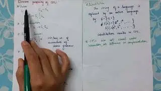 Closure properties of Context Free Languages| Context Free Grammar