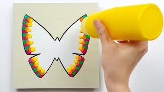 (296) Colorful butterfly | Swipe & Reverse dip technique | Fluid Acrylic Pouring | Designer Gemma77