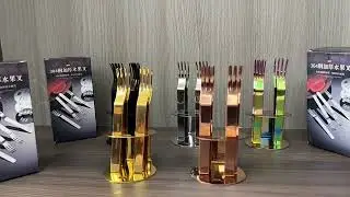 6 Pcs Set Fruit Forks with Base Party Stainless Steel Dessert Forks Salad