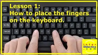 Lesson 1: How to place the fingers on the keyboard. Free Typing Course.