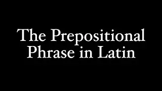 The Prepositional Phrase in Latin