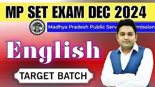 MP SET English Classes Target Batch || SET English Classes
